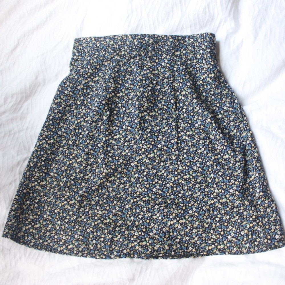 VINTAGE Floral High-Waisted Skirt